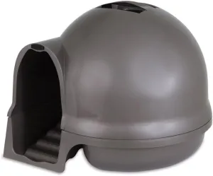 Petmate Booda Clean Step Cat Litter Box Dome (Made in the USA with 95% Recycled Materials)- Brushed Nickel, Made in USA