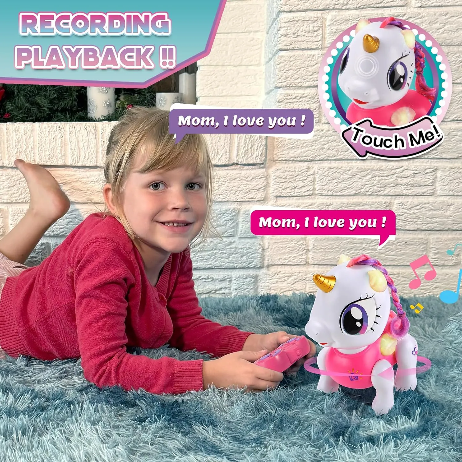 PETNEY Remote Control Robot Pets Toys for Ages 5-7，Interactive Voice Control，Rechargeable & Recordable，Touch Sensing，STEM Toy Program Treats, Walking, Dancing Robot Toys for Girls (Pink)