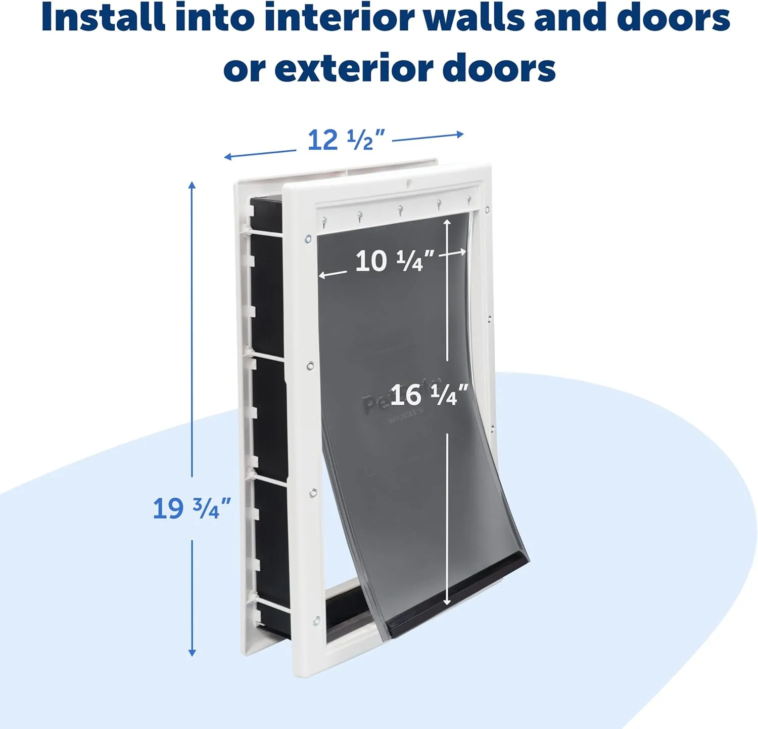 PetSafe Never Rust Plastic Doggie Door for Install in Interior and Exterior Doors or Walls, Paintable, Easy Install, Closing Panel Included, for Pets Up to 100 lb, (Large)