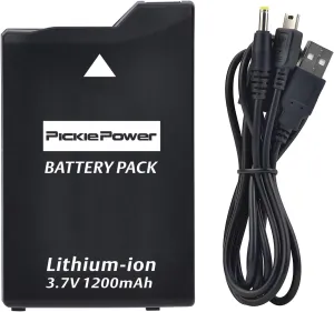Pickle Power PSP 3000/2000 Battery with PSP Charger Cable for PSP 3000 / PSP Slim 2000 PSP-S110,PSP-3001, PSP-3000, PSP-3002, PSP-3004, PSP-2001, PSP Slim Console