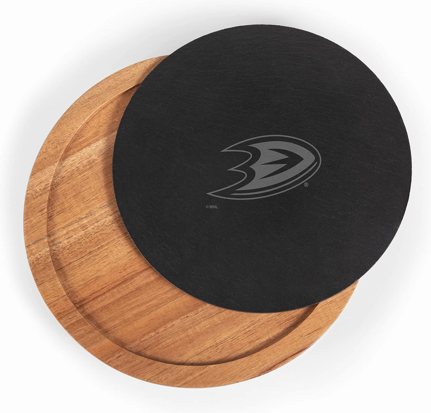 PICNIC TIME NHL Unisex-Adult NHL Insignia Acacia and Slate Serving Board with Cheese Tools, Charcuterie Board Set, Wood Cutting Board