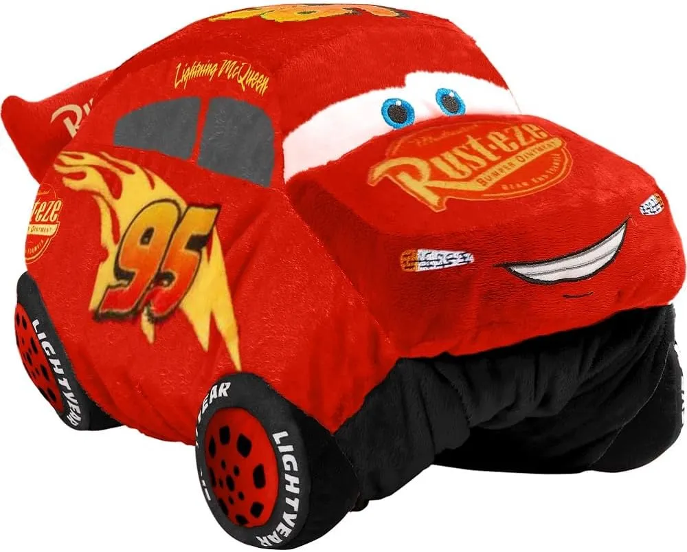 Pillow Pets Disney Pixar Cars 3, Lightning Mcqueen, 16" Stuffed Plush Toy, Red