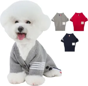 PINA Dog Sweater, Dog Cardigan Sweater, Knitted Dog Sweater Classic Warm Windproof, Puppy Sweater Winter Clothes for Small Medium Large Dogs