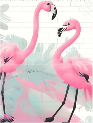 Pink Flamingo Building Block Puzzle Personalized Building Bricks for Adults Block Puzzle Building DIY Brick Block Puzzles Valentine's Day Gifts for Home Decor Brick Puzzle