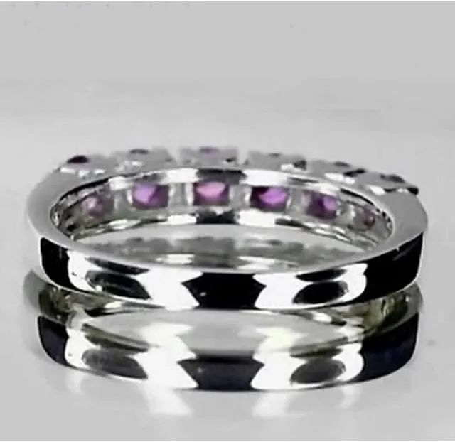 Pink Sapphire Ring 925 Sterling Silver with Rhodium Finish – Natural Pink Gemstone Jewelry, Elegant Valentine’s Day Gift for Her