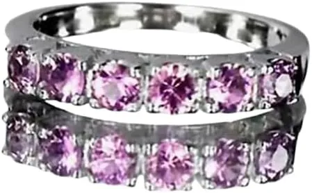 Pink Sapphire Ring 925 Sterling Silver with Rhodium Finish – Natural Pink Gemstone Jewelry, Elegant Valentine’s Day Gift for Her