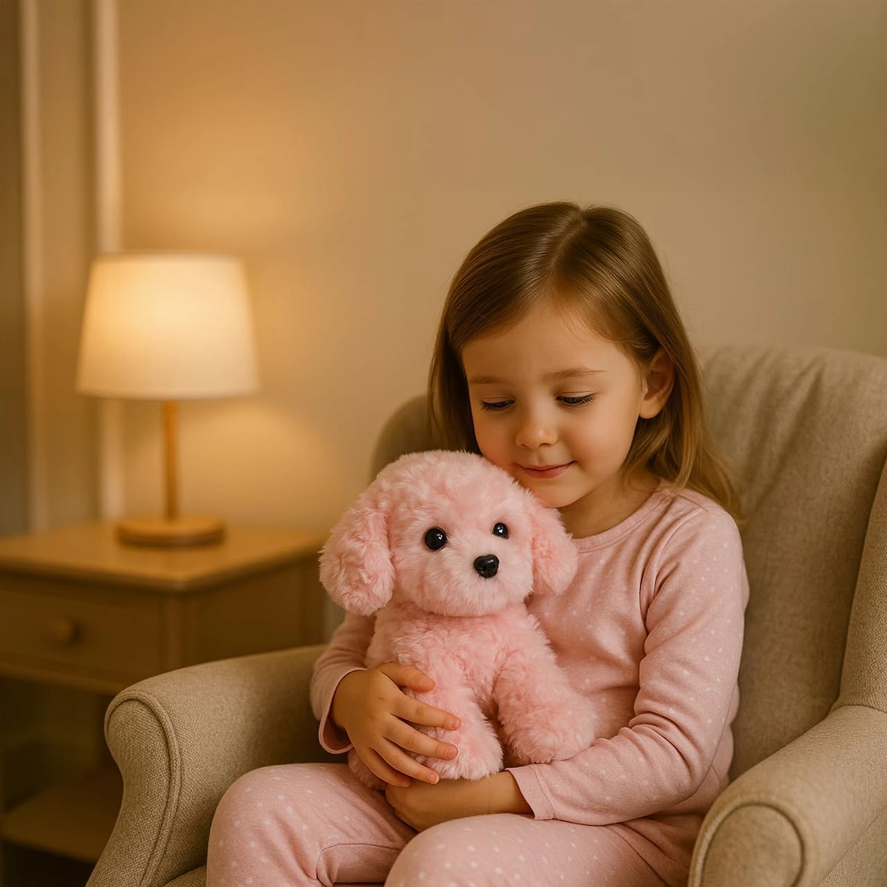 Pink Puppy Dog Stuffed Animals Plush Toys, Pink Toy Poodle Bichon Frise Maltese Stuffed Dog Plush, for Girls, Kids, Babies, Birthday, Easter, Christmas -12.6 inches