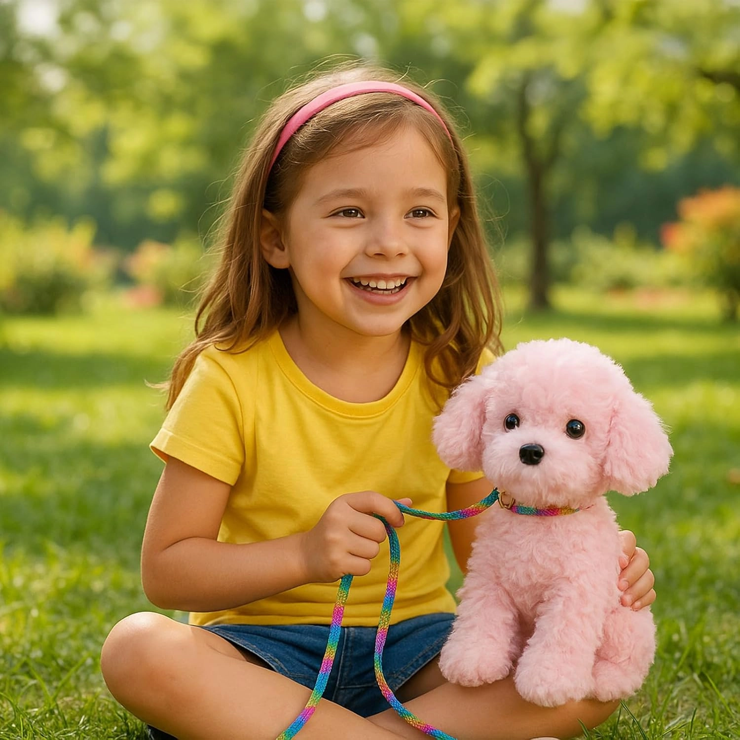 Pink Puppy Dog Stuffed Animals Plush Toys, Pink Toy Poodle Bichon Frise Maltese Stuffed Dog Plush, for Girls, Kids, Babies, Birthday, Easter, Christmas -12.6 inches