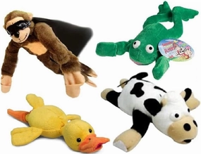 Playmaker Toys - Flying Screaming Flingshot Slingshot Novelty Complete Set of 4 Plush Doll Toy, Launches up to 50 Feet