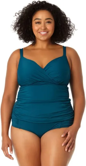 Plus Size Live in Color Underwire Triangle Tankini Top