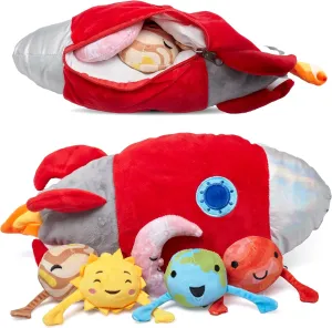 Plush Planets - Set of 5 - Stuffed Soft Toy Rocket with Planets - Educational Stuffed Plushie Set - Portable and Easy to Carry - Multicolor
