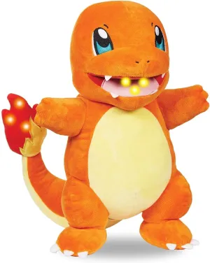 Pokemon Pokémon 10" Flame Action Charmander Plush - Interactive w/Lights & Fire Sounds - Light Up Tail & Mouth w/Sound Effects & Voices - Officially Licensed Gift for Kids, Boys, Girls - Ages 4 