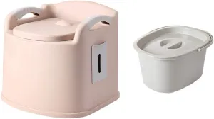 Portable Toilet Simple Mobile Toilet, Household Squatting Chair for Elderly and Pregnant Women, Portable Camping Toilet with Armrests (Color :, Size : Style 1) (Style 1)