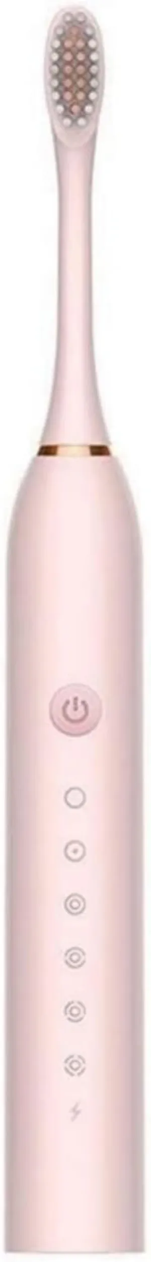 Powered Toothbrushes USB Rechargeable Ultrasonic Tooth Brush, Smart Timer IPX7 Waterproof Cleaning Toothbrushes for Adults and Kids, Pink