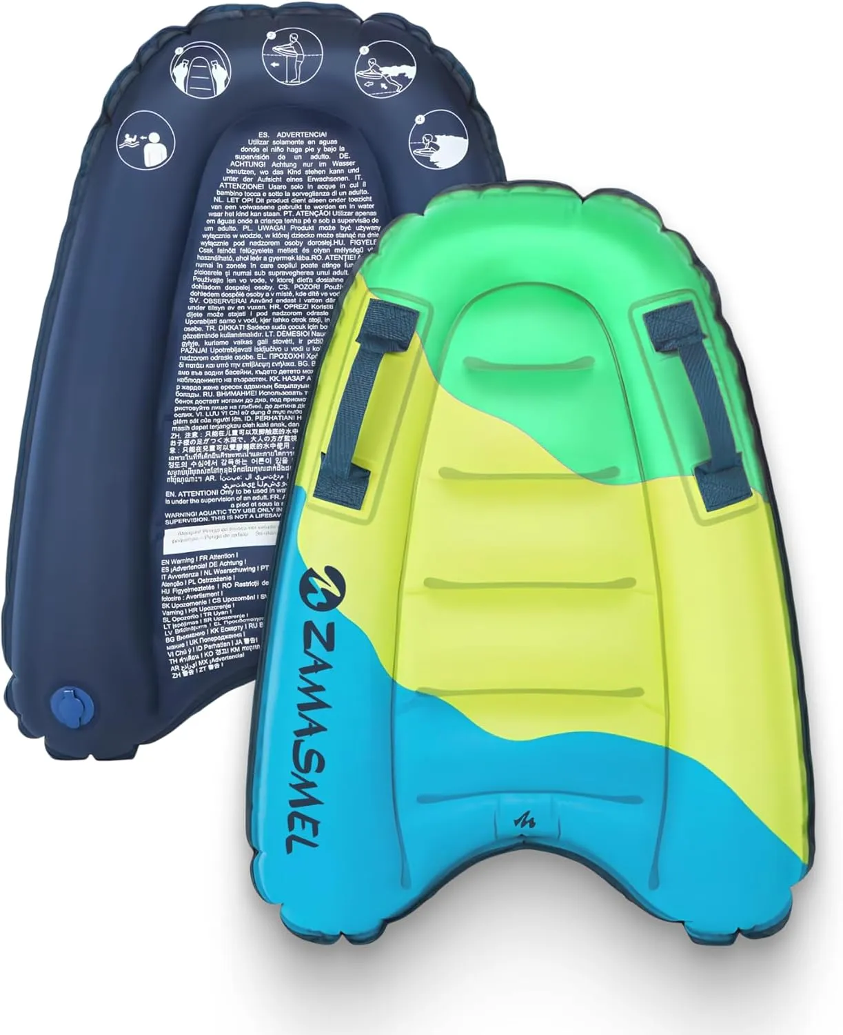 Premium Kids Inflatable Boogie Board Lightweight Swimming Floating Surfboard for Beach & Pool Fun Durable Inflatable Surf Body Board for Wave Riding Summer Pool Floats & Beach Toys