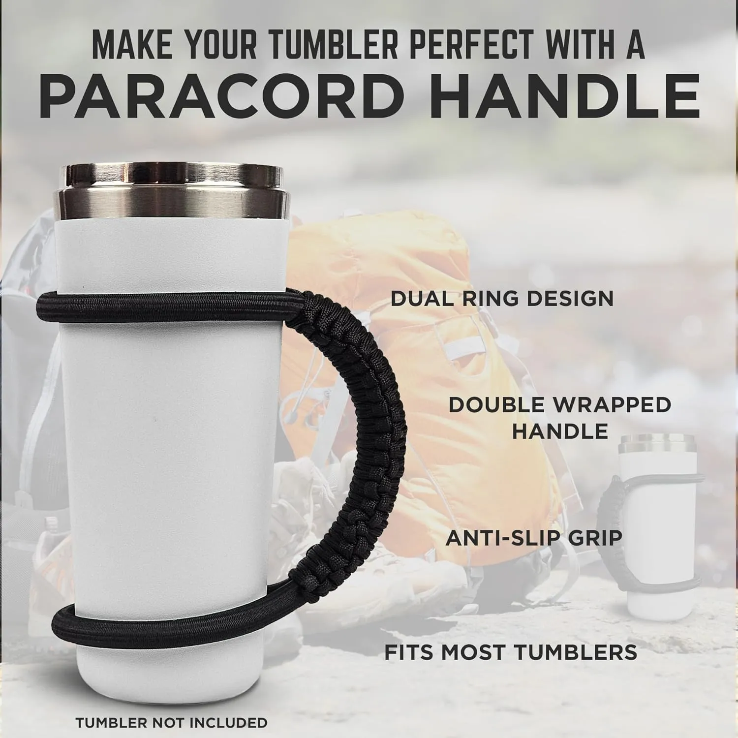 PREMIUM Paracord Handle for Yeti, Stanley, Simple Modern, and More - Fits Most 20oz to 40oz Tumblers - Ultra-Light, Water-Proof, and Slip-Proof Design (PINK CAMOFLAUGE, Handle Only)