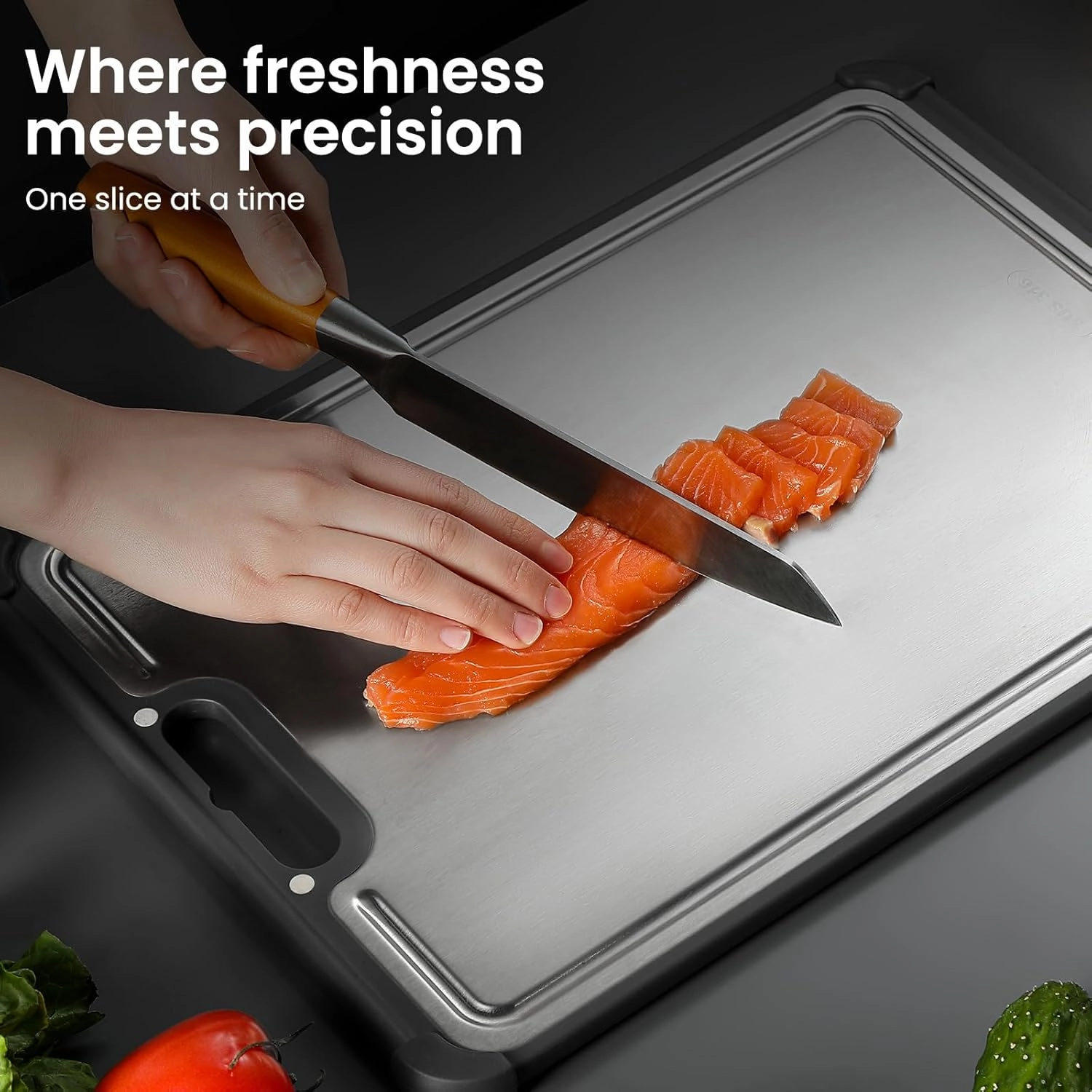 Pro 316 Stainless Steel Cutting Board for Kitchen Double Sided Non-Toxic Chopping Board with lip Premium Metal for Meat&Vegetables Healthy Organic Board Apartment & Aesthetic Kitchen Essentials