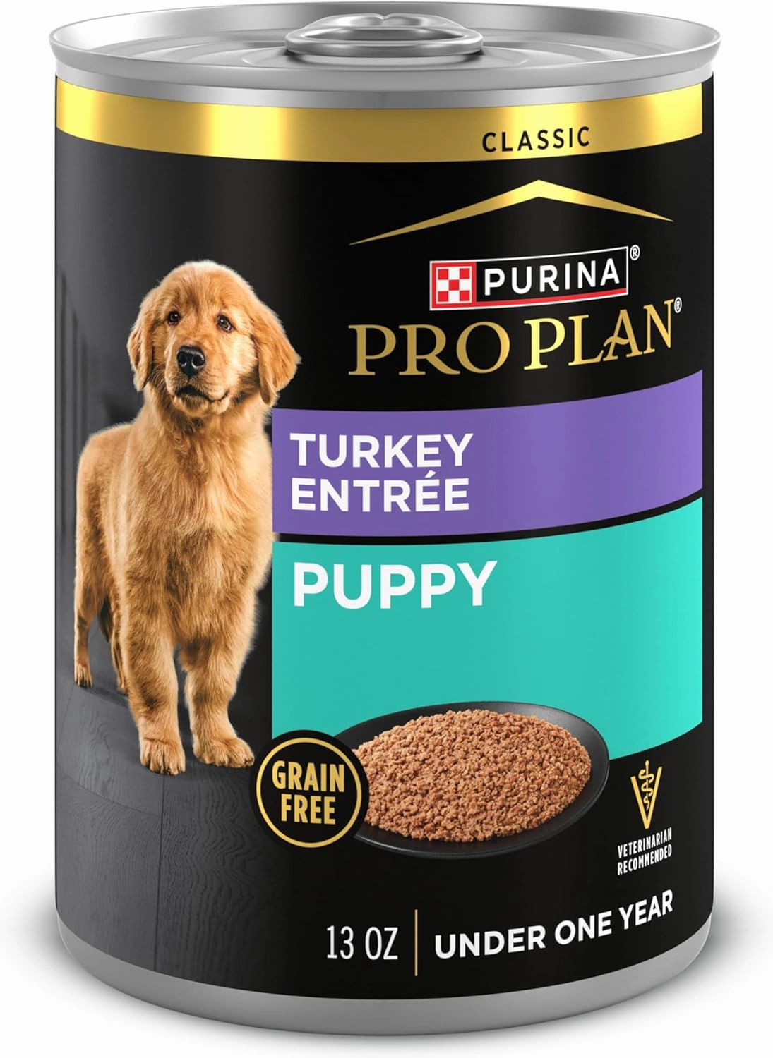 Purina Pro Plan Grain Free Wet Puppy Food, Classic Turkey Entrée - (Pack of 12) 13 oz. Cans