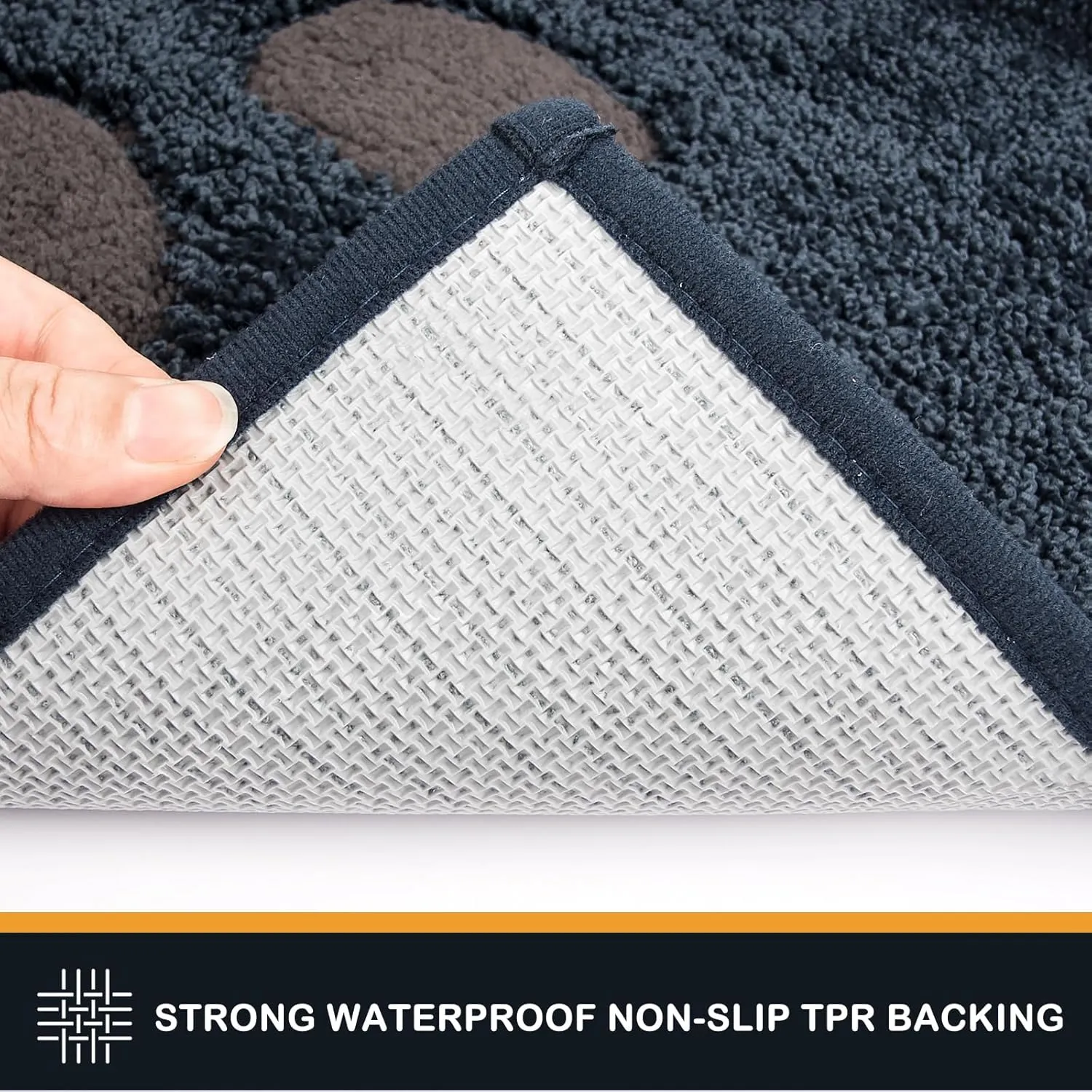 PURRUGS Dirt Trapper Door Mat 24" x 35.5", Non-Skid/Slip Machine Washable Microfiber Entryway Rug, Dog Doormat, Super Absorbent Welcome Mat for Muddy Wet Shoes and Paws, Navy Blue