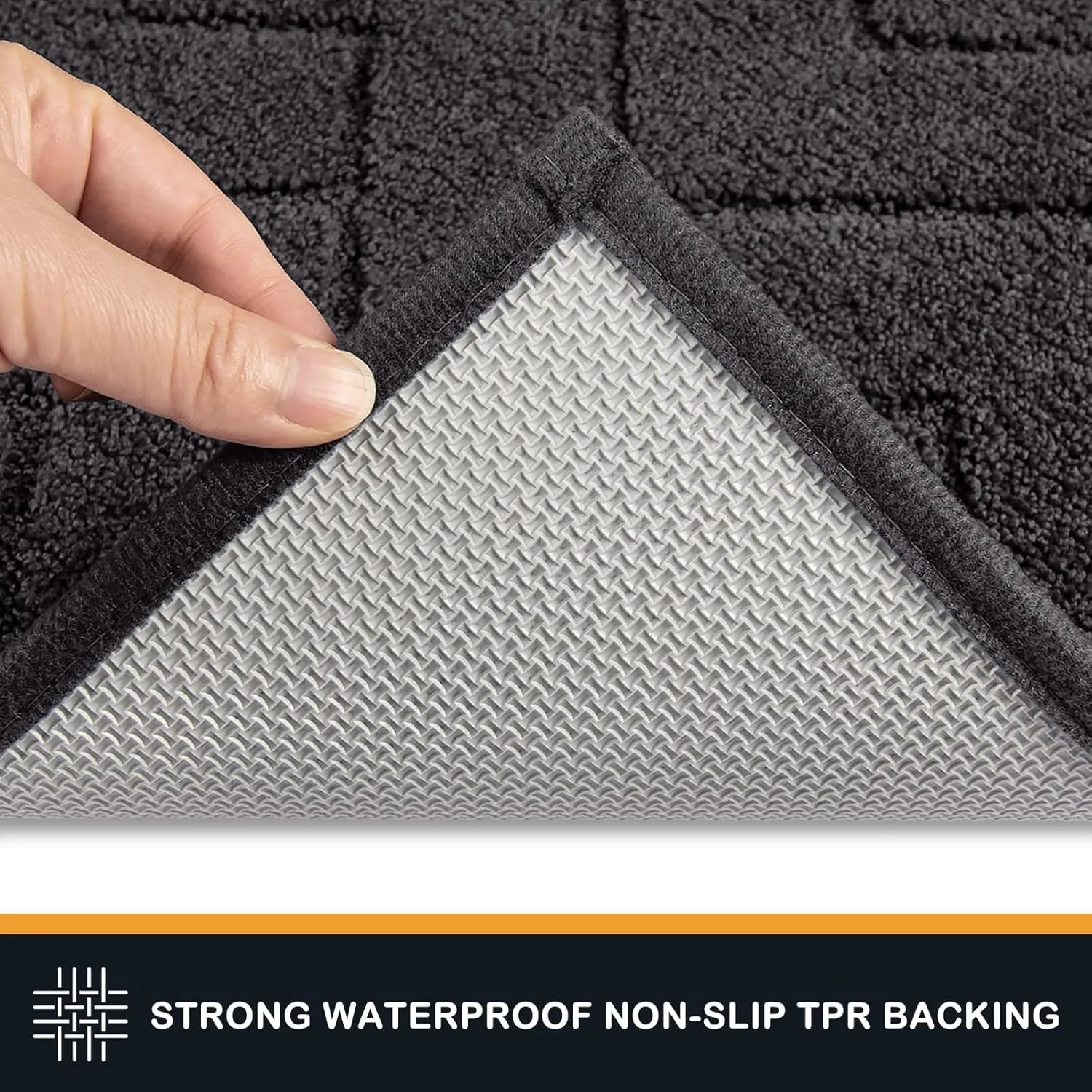 PURRUGS Dirt Trapper Door Mat 32" x 47", Non-Slip Machine Washable Entry Rug, Shoe Scraper, Dog Doormat, Super Absorbent Welcome Mat for Front & Back Door, Muddy Wet Shoes & Paws, Charcoal