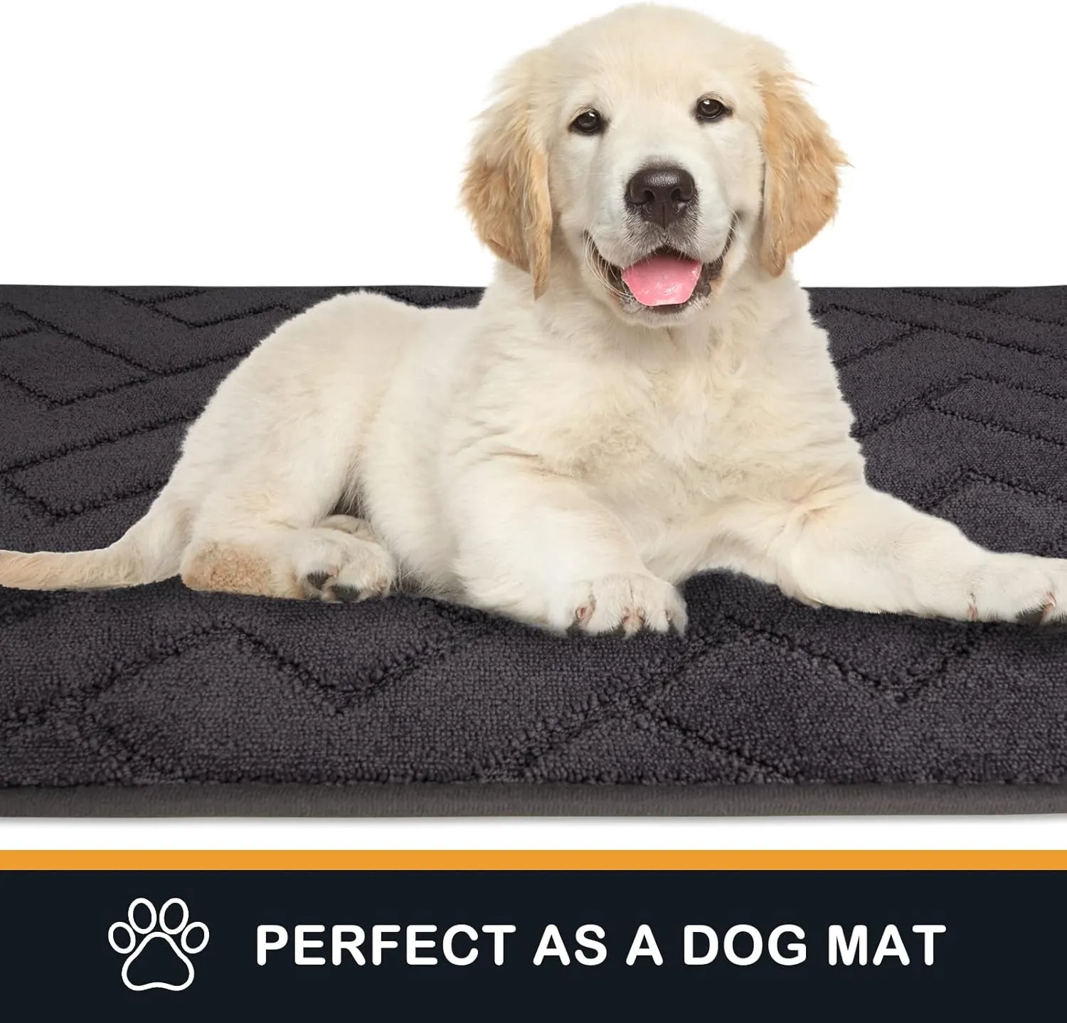 PURRUGS Dirt Trapper Door Mat 32" x 47", Non-Slip Machine Washable Entry Rug, Shoe Scraper, Dog Doormat, Super Absorbent Welcome Mat for Front & Back Door, Muddy Wet Shoes & Paws, Charcoal