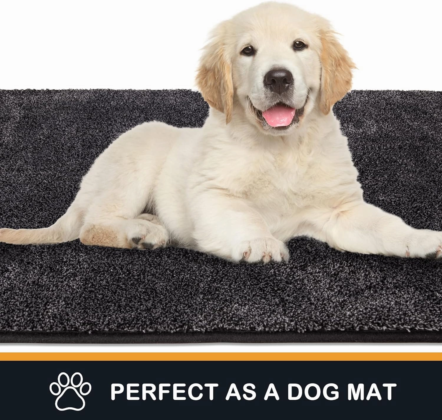 PURRUGS Dirt Trapper Door Mat 31.5" x 47", Non-Slip Machine Washable Entry Rug, Shoe Scraper, Dog Doormat, Super Absorbent Welcome Mat for Front & Back Door, Muddy Shoes & Paws, Charcoal