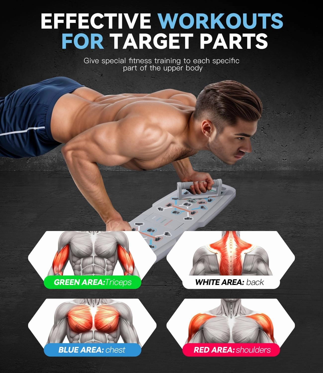 Push Up Board, Workout Equipment Home Gym,Exercise Equipment,Pushup Stands Strength Training,Portable Multi Function Foldable 20 in 1 Pull Up Bar Fitness
