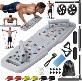 Push Up Board, Workout Equipment Home Gym,Exercise Equipment,Pushup Stands Strength Training,Portable Multi Function Foldable 20 in 1 Pull Up Bar Fitness