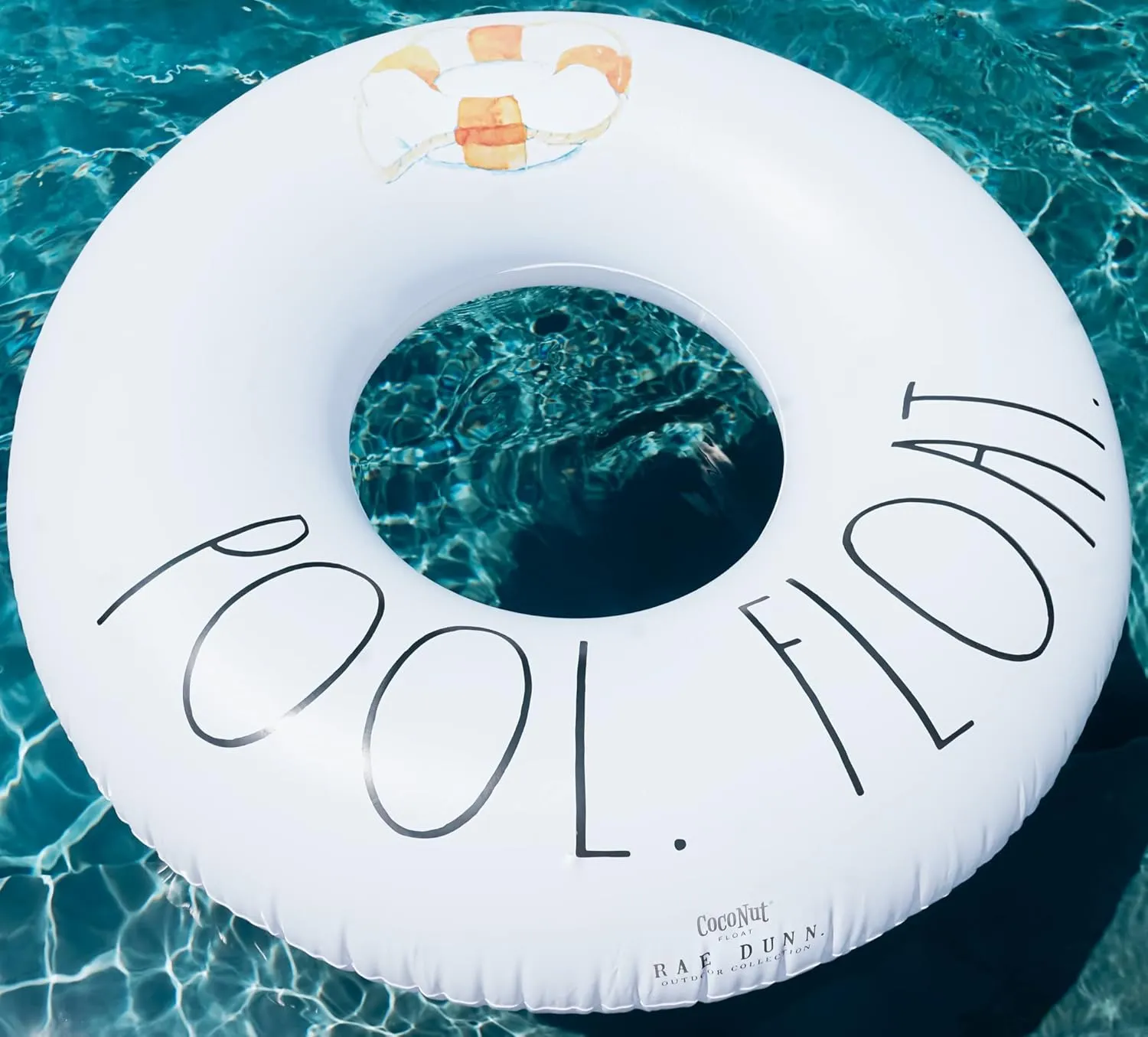 Rae Dunn x CocoNut Float Ring Float - Adult Size Large 48 Inch Inflatable Raft & Durable Water Inner Tube - Stable Ride-On for Summer Parties & Swim Events