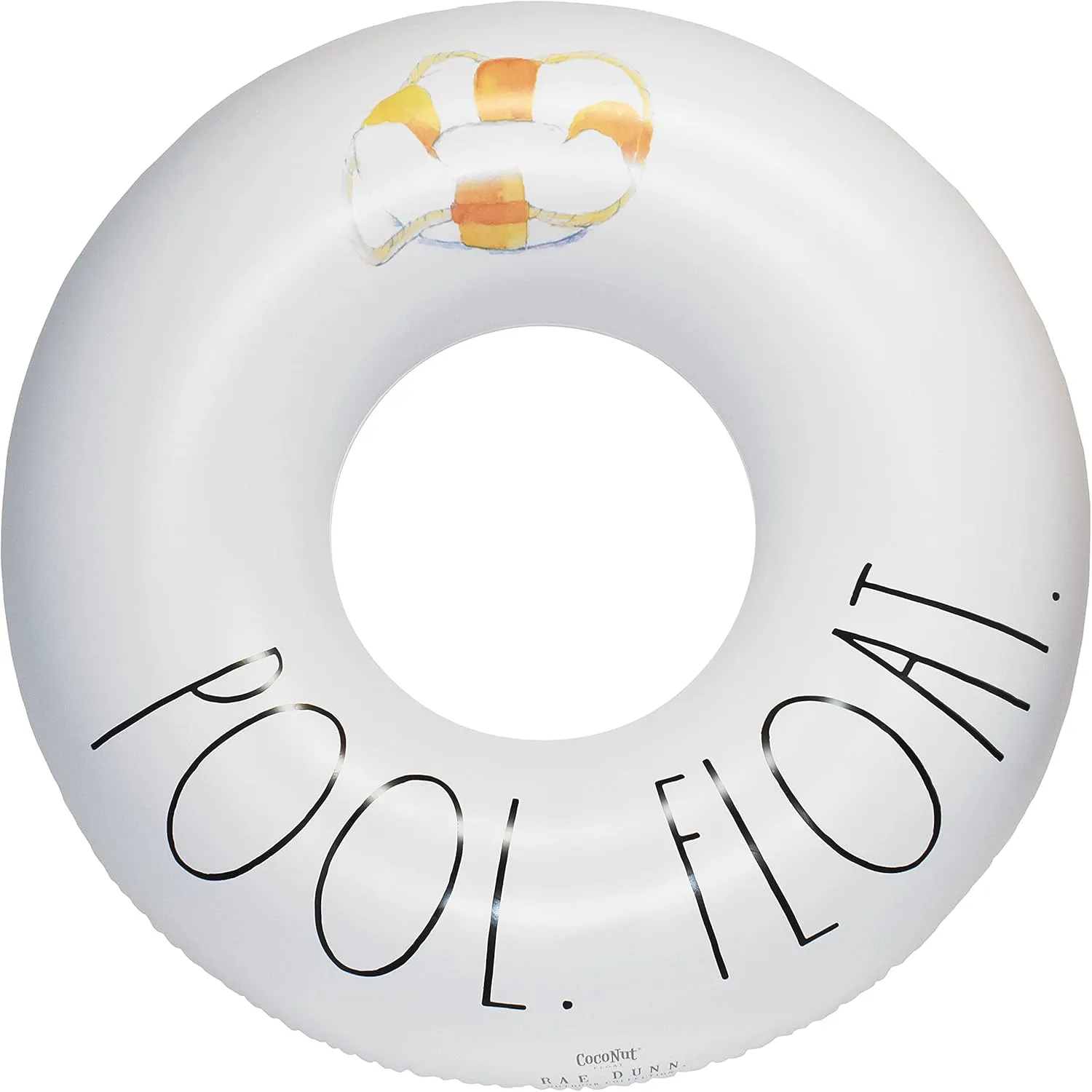 Rae Dunn x CocoNut Float Ring Float - Adult Size Large 48 Inch Inflatable Raft & Durable Water Inner Tube - Stable Ride-On for Summer Parties & Swim Events