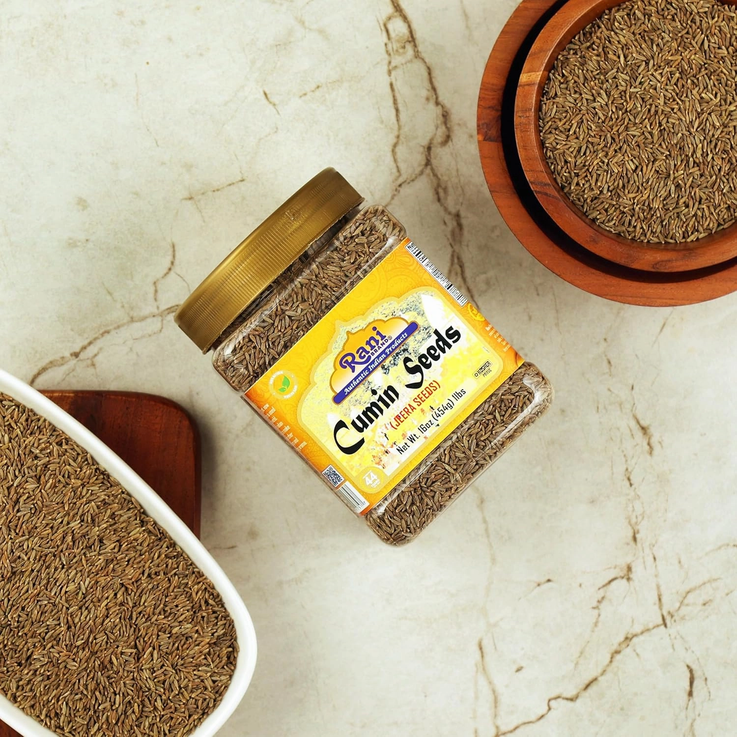 Rani Cumin Seeds Whole (Jeera) Spice 16oz (1lb) 454g PET Jar ~ All Natural | Gluten Friendly | NON-GMO | Kosher | Vegan | Indian Origin