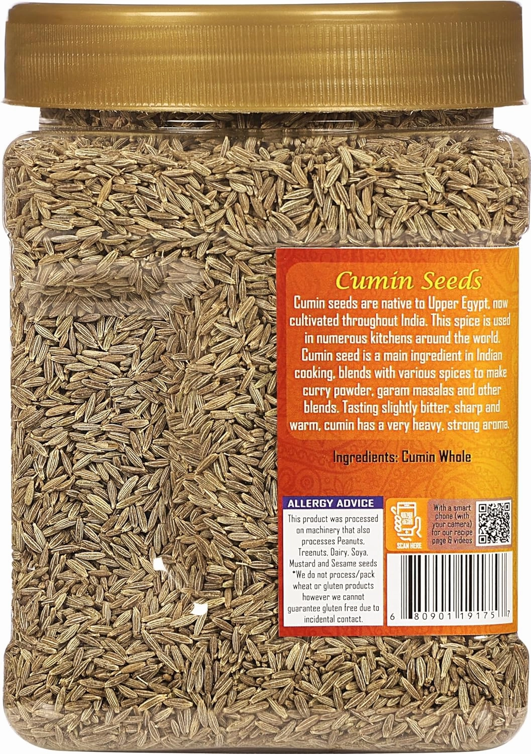 Rani Cumin Seeds Whole (Jeera) Spice 16oz (1lb) 454g PET Jar ~ All Natural | Gluten Friendly | NON-GMO | Kosher | Vegan | Indian Origin