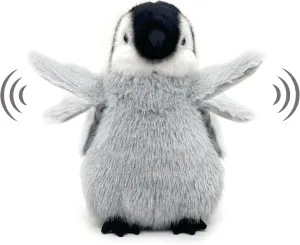 Realistic Baby Penguin Stuffed Animal 10"- Flapping-Wing Penguin Plush Interactive Toy for Kids (Squeeze Belly to Activate)