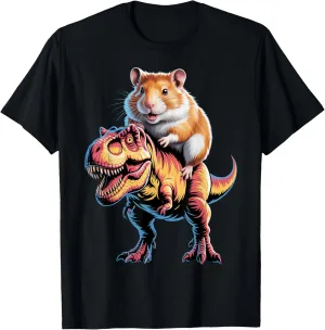 Realistic Dinosaur With Hamster Rider T-Shirt