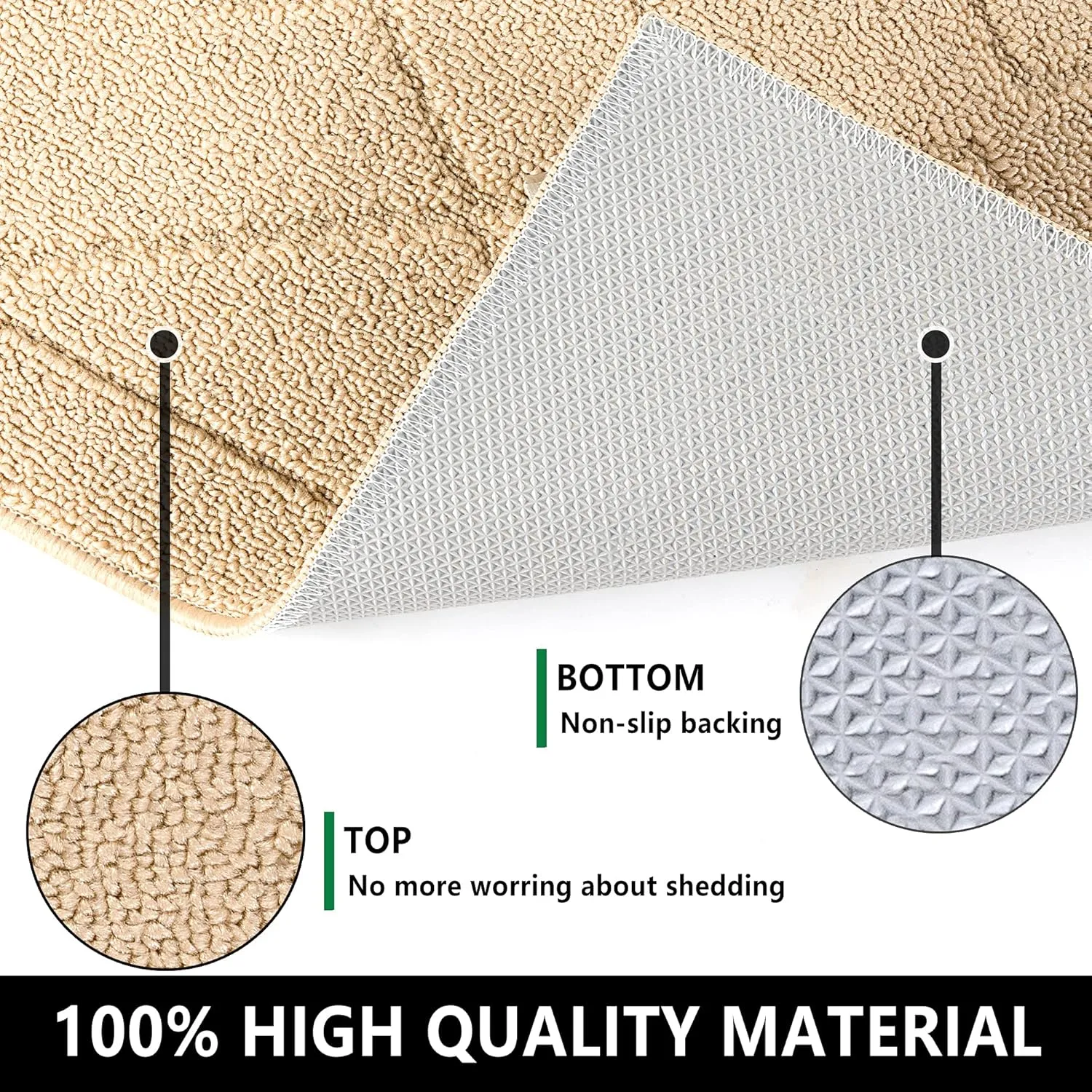 REFETONE Indoor Doormat, Front Back Door Mat 32"x48" Rubber Backing Non Slip Mats, Absorbent Washable Entrance Doormat for Entryway, Resist Dirt Low-Profile Inside Floor Mat for Muddy Shoes, Golden