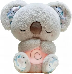Relief Koala Plush Toy, Breathing Stuffed Animals for Anxiety, Lovely Koa-la Stuffed Animal Rhythmic Breathing Motion & Sound-Making, for Boys Girls Adults, Christmas New Year Gift (Grey)