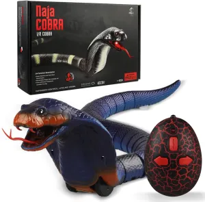 Remote Control Snake Toy RC&Robot Electric Snake Toy Fast Moving of Fake Rattlesnake Christmas Halloween Toys Party Favor Gifts Joke Prank for Kids Boys(Blue)