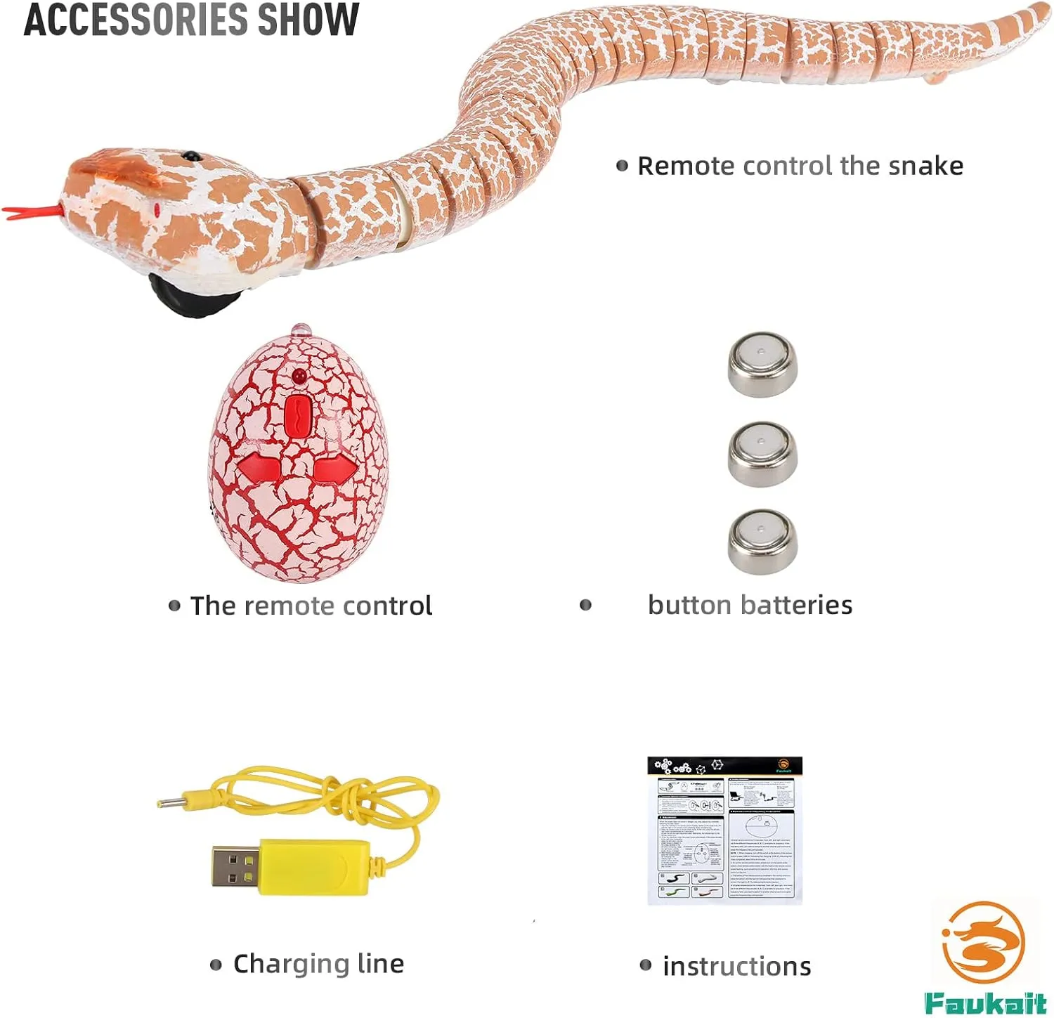 Remote Control Snake Toy RC&Robot Electric Snake Toy Fast Moving of Fake Rattlesnake Christmas Halloween Toys Party Favor Gifts Joke Prank for Kids Boys(Brown)