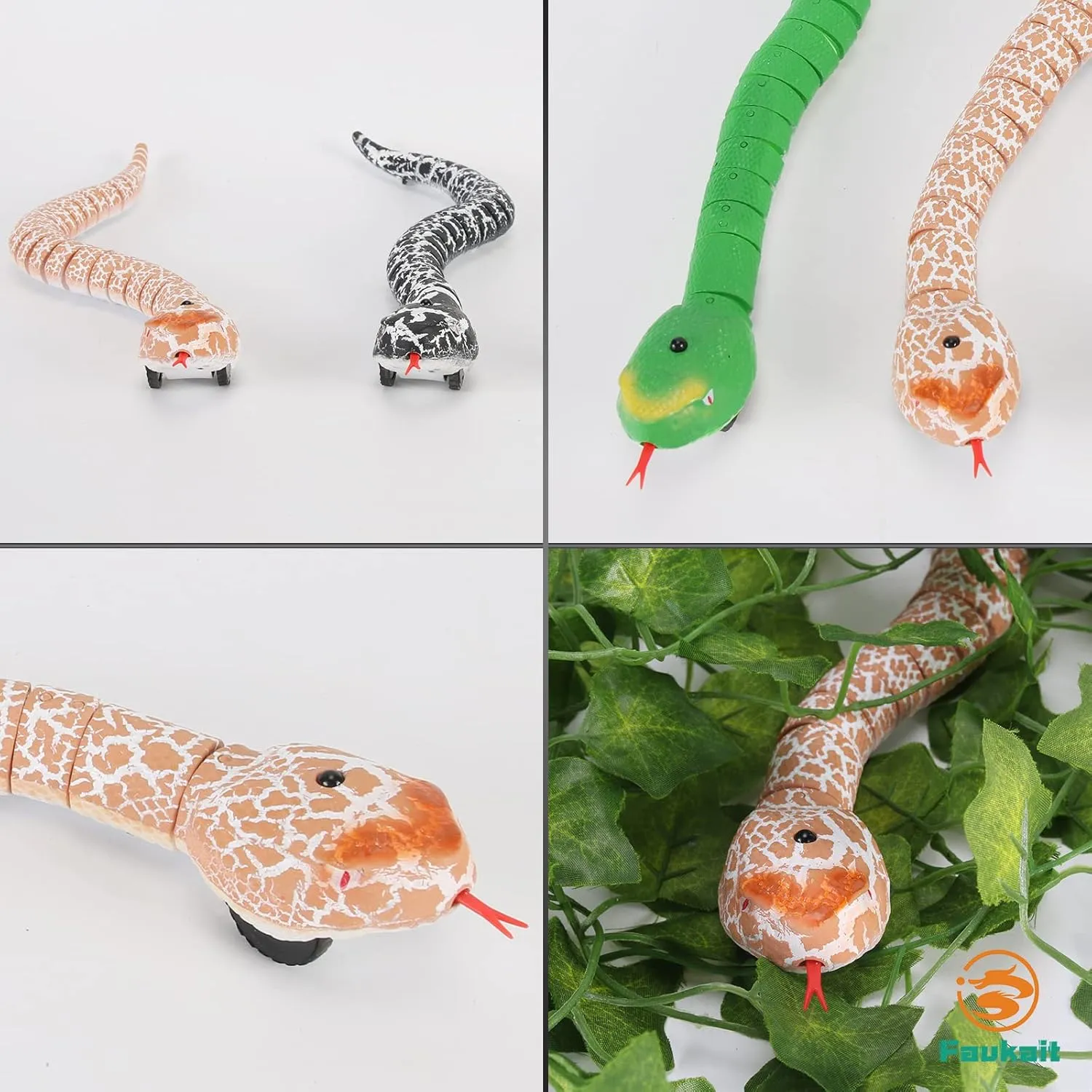 Remote Control Snake Toy RC&Robot Electric Snake Toy Fast Moving of Fake Rattlesnake Christmas Halloween Toys Party Favor Gifts Joke Prank for Kids Boys(Brown)