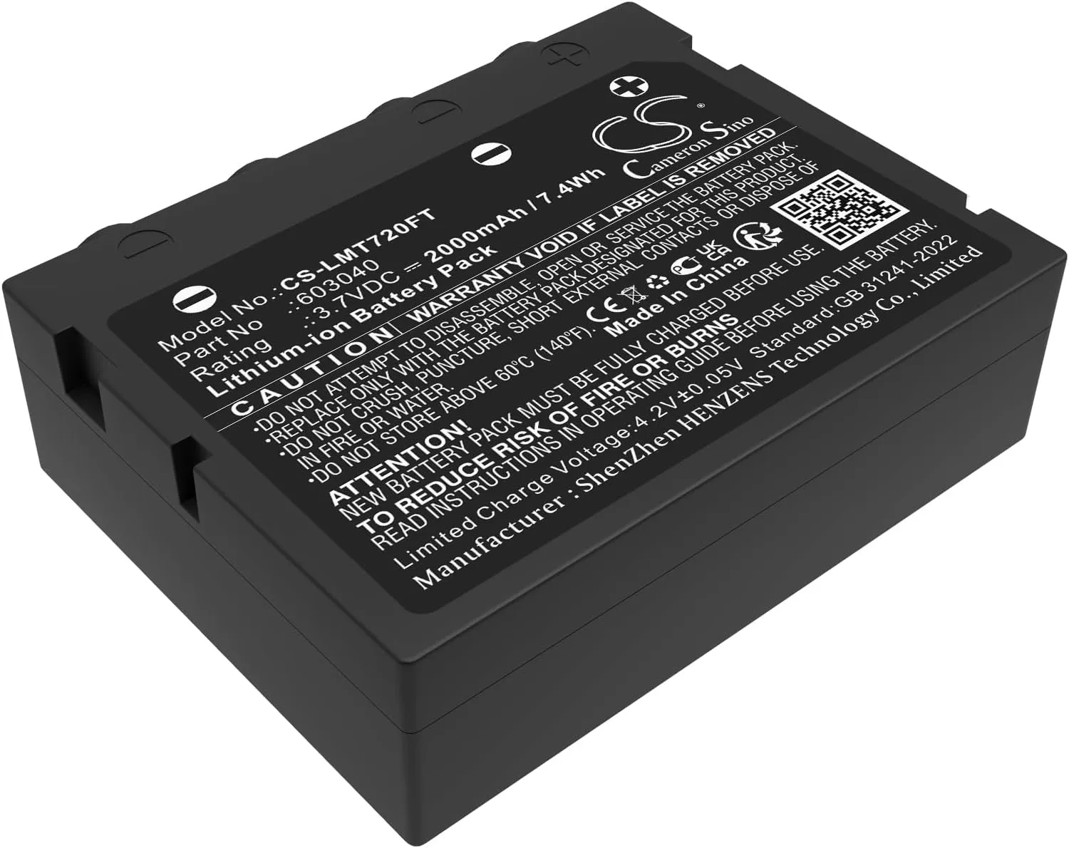 Replacement Battery Fit for Ledlenser H7 SE, H7R, H7R CR, H7R SE, HR7.2 603040