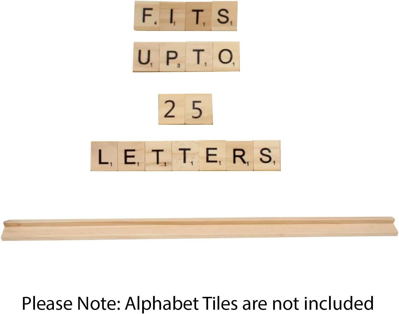 Replacement Letter Tiles Holder Mah Jongg Game Square Rack Wooden Tray Tile Stand for Word Games, Arts & Craft, DIY Projects, 45cm Length, 8pcs