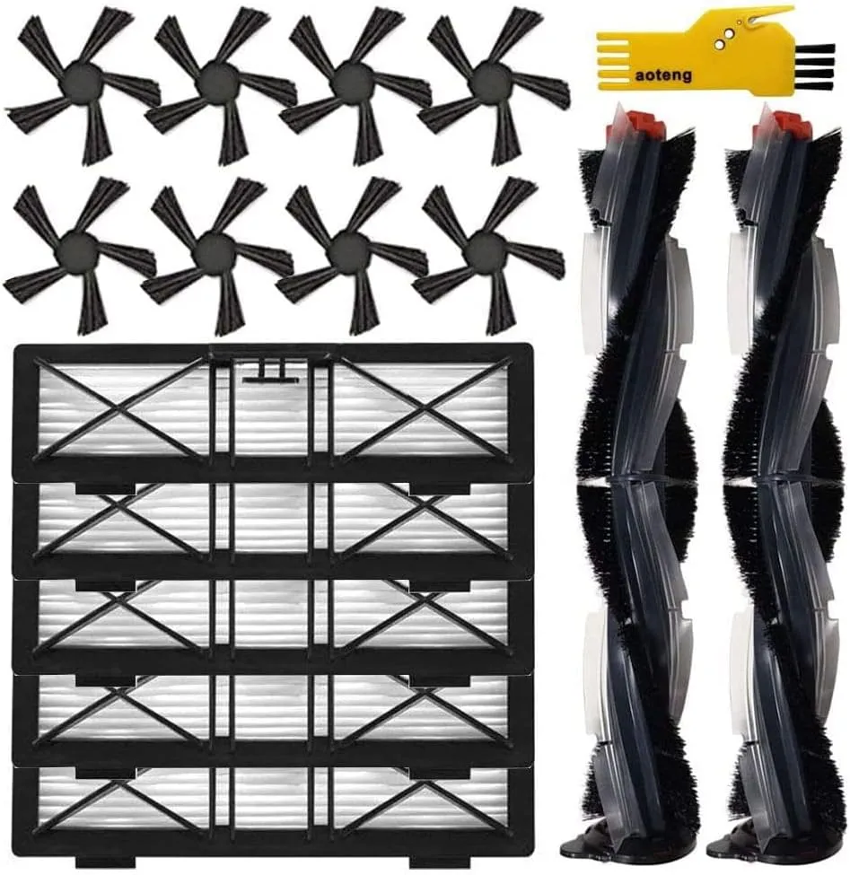 Replacement Parts for Neato Botvac D4 D8 D10 D7 D9 D6 D80 D5 D85 D75 D3 Robot Vacuum Cleaner Accessories Kit 15 Packs 2 Main Brushes, 5 Filters, 8 Side Brushes