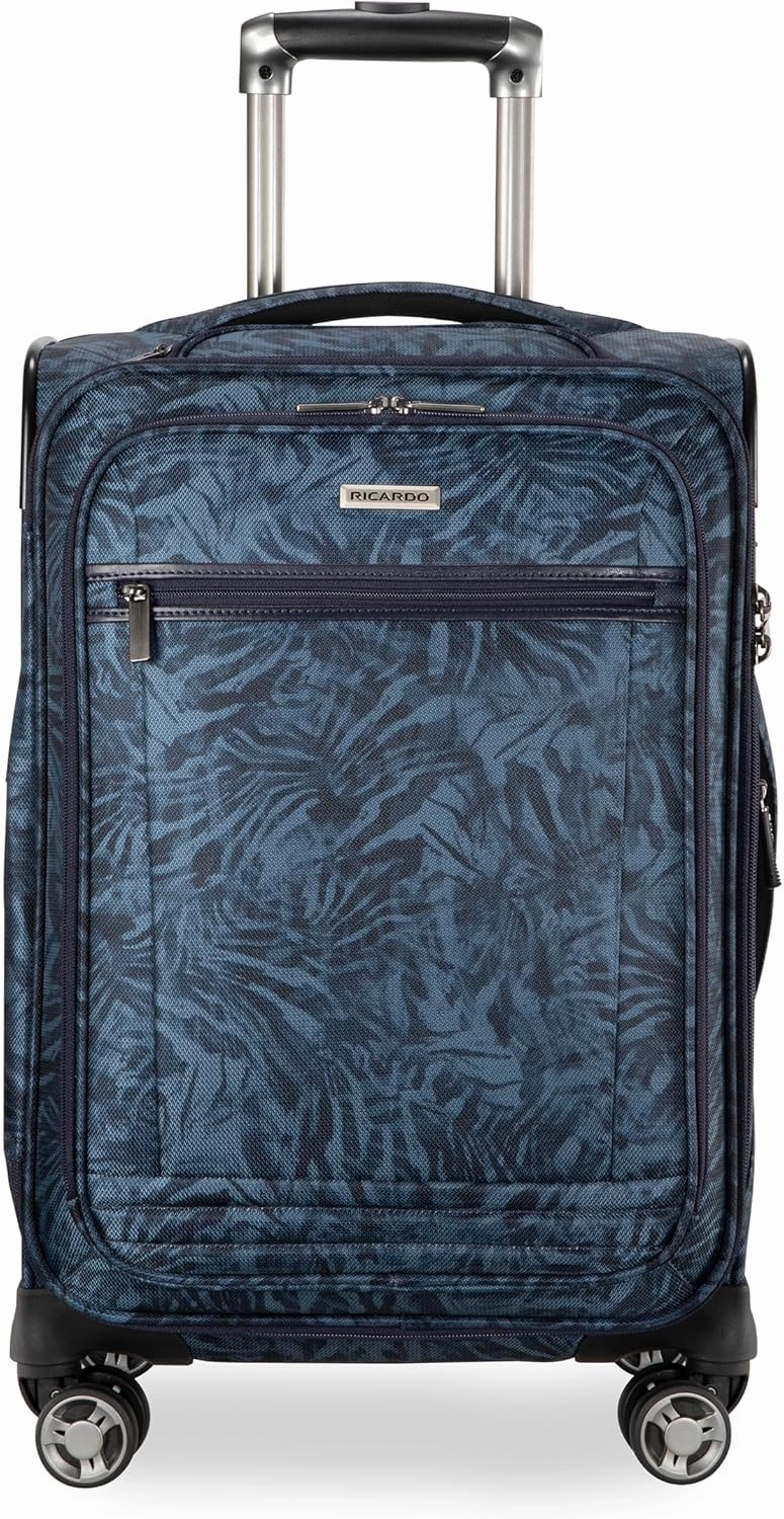 Ricardo Beverly Hills Avalon Softside Carry-On Luggage Made with Sustainable 100% Recycled PET (rPET), Lightweight, Eco-Friendly Travel, Expandable, Dual Spinner Wheels, Serengeti Night, 20-inch