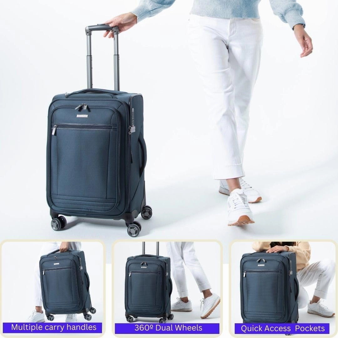 Ricardo Beverly Hills Avalon Softside Medium Check-In Luggage Made with Sustainable 100% Recycled PET (rPET), Lightweight, Eco-Friendly Travel, Expandable, Dual Spinner Wheels, Black, 24-inch