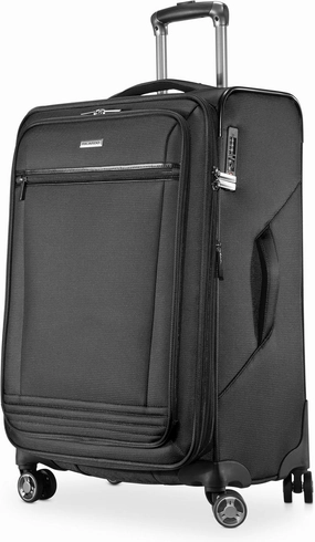 Ricardo Beverly Hills Avalon Softside Medium Check-In Luggage Made with Sustainable 100% Recycled PET (rPET), Lightweight, Eco-Friendly Travel, Expandable, Dual Spinner Wheels, Black, 24-inch