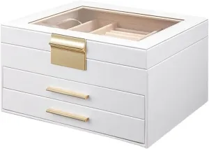Ring Earring Necklace Bracelet Watch Small Accessories Three-Layer Storage Box Portable Jewelry Storage Box