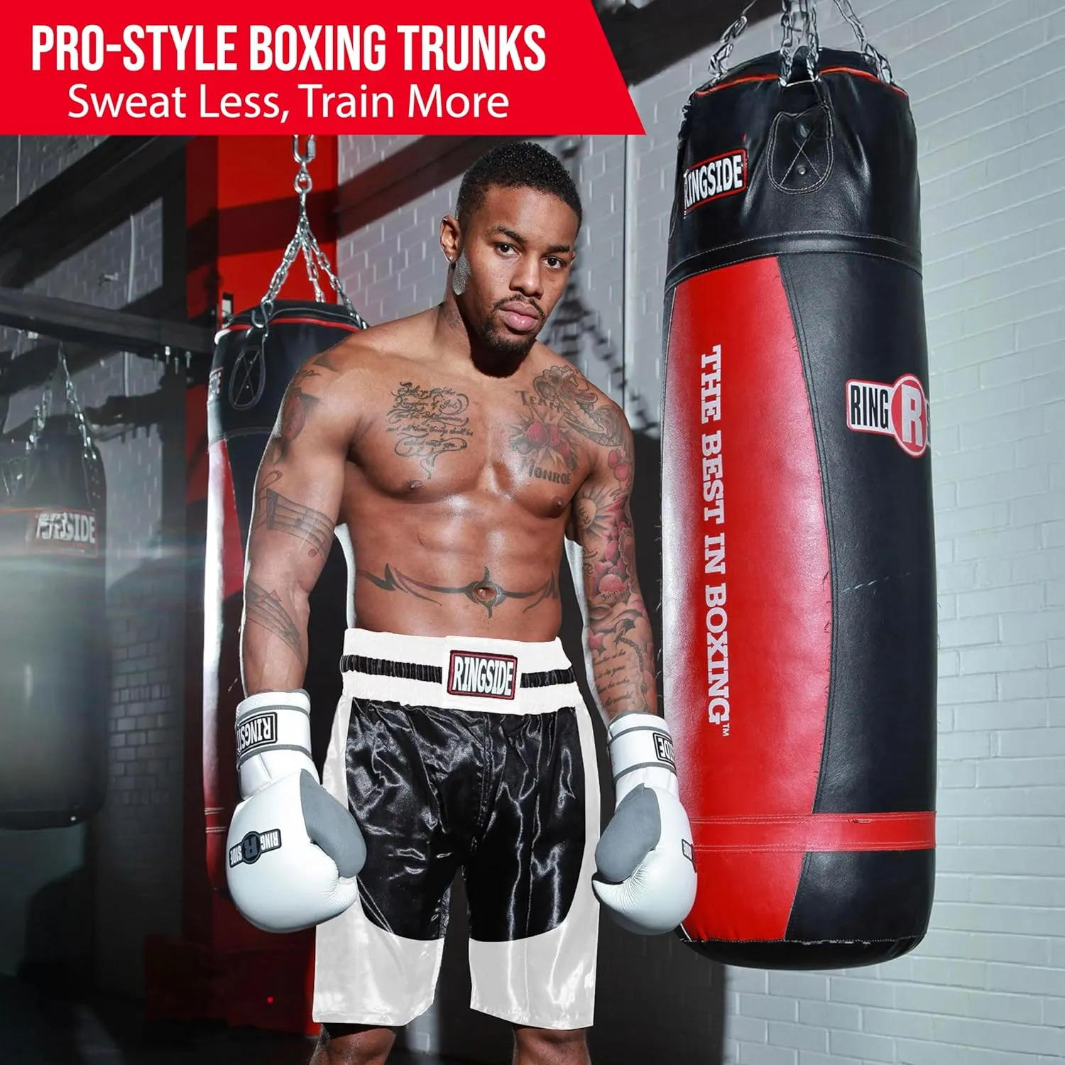 Ringside Pro-Style Boxing Trunks, Satin Shorts for Men and Women, Ideal for Boxing, MMA, Muay Thai