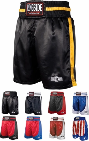 Ringside Pro-Style Boxing Trunks, Satin Shorts for Men and Women, Ideal for Boxing, MMA, Muay Thai