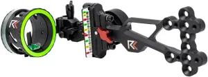 RL-2 Single Pin Slider Bow Sight - .019 Fiber Pin with 2nd & 3rd Axis Adjustments and Enclosed Fiber Optic Ring - Black - Right Handed