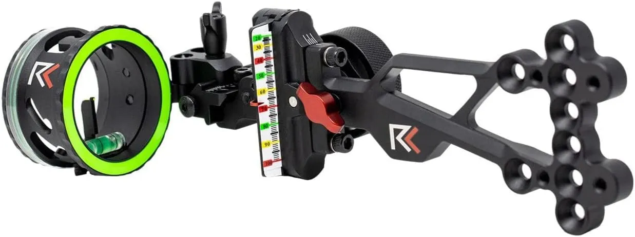 RL-2 Single Pin Slider Bow Sight - .019 Fiber Pin with 2nd & 3rd Axis Adjustments and Enclosed Fiber Optic Ring - Black - Right Handed